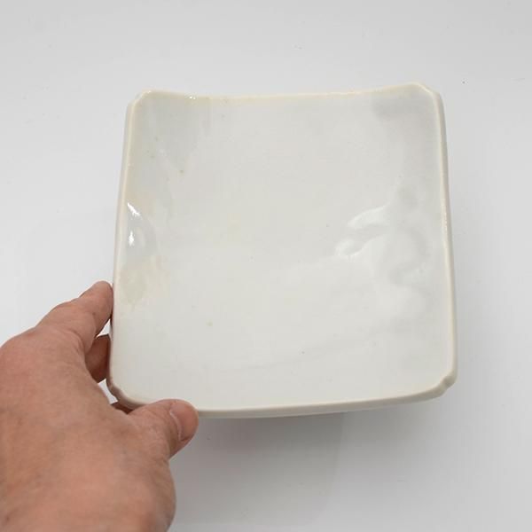 竹下努 青白磁四方台皿 13cm×13cm H7cm｜ 百福オンラインショップ