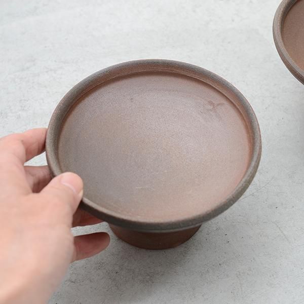 高木剛 焼締4寸高台皿 φ13cm H8cm ｜ 百福オンラインショップ