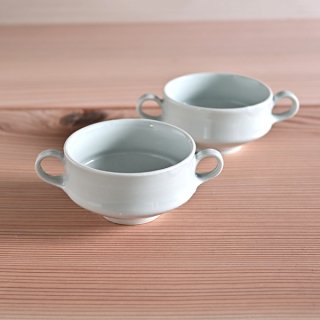 土井善男　乳白釉スープカップ　φ10.5cm  H6cm