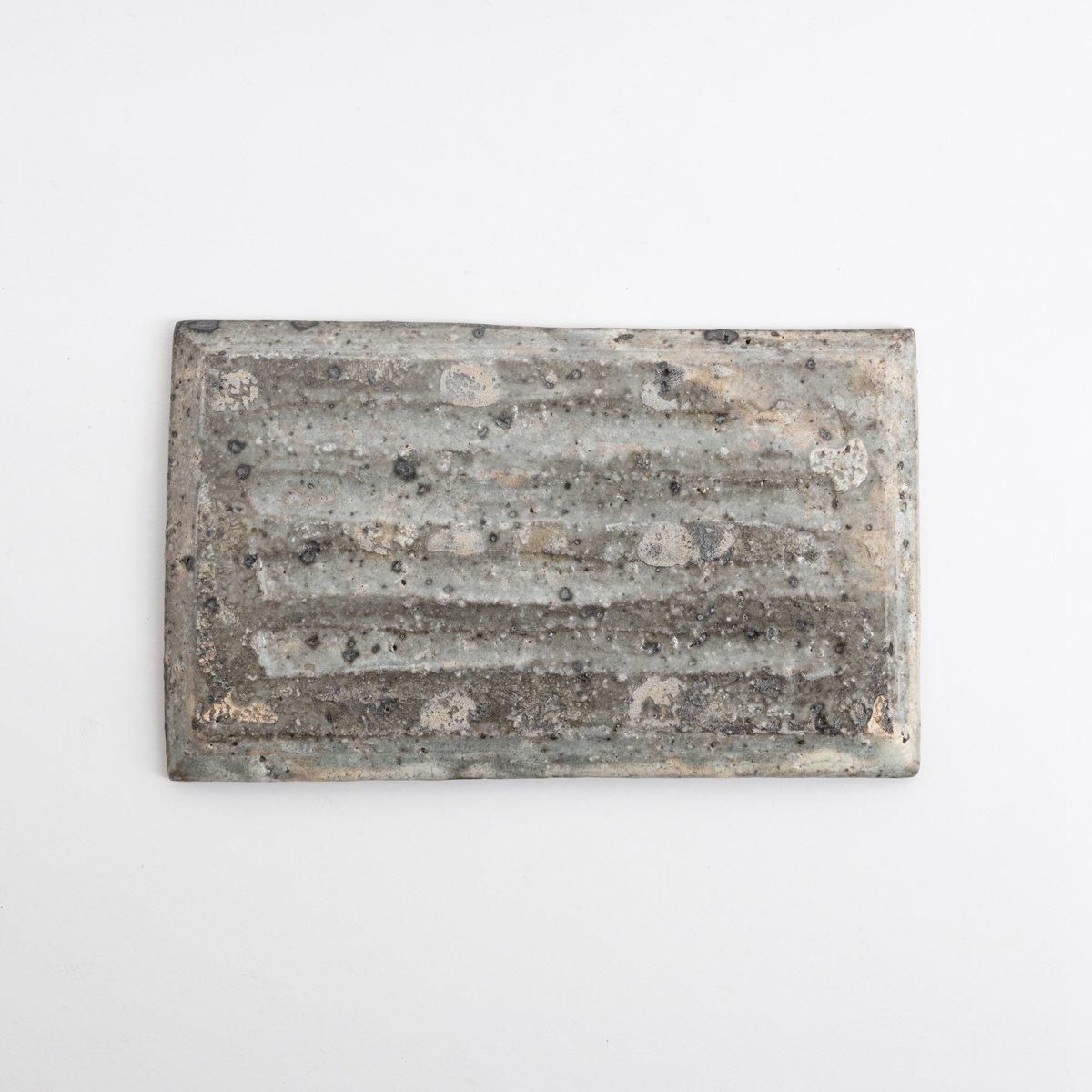 【タイムセール！11/3 23:59まで】八田亨　白掛tile plate 八田亨 白掛tile plate 長小 11.5cm×19.5cm H1cm ｜ 百福オンライン