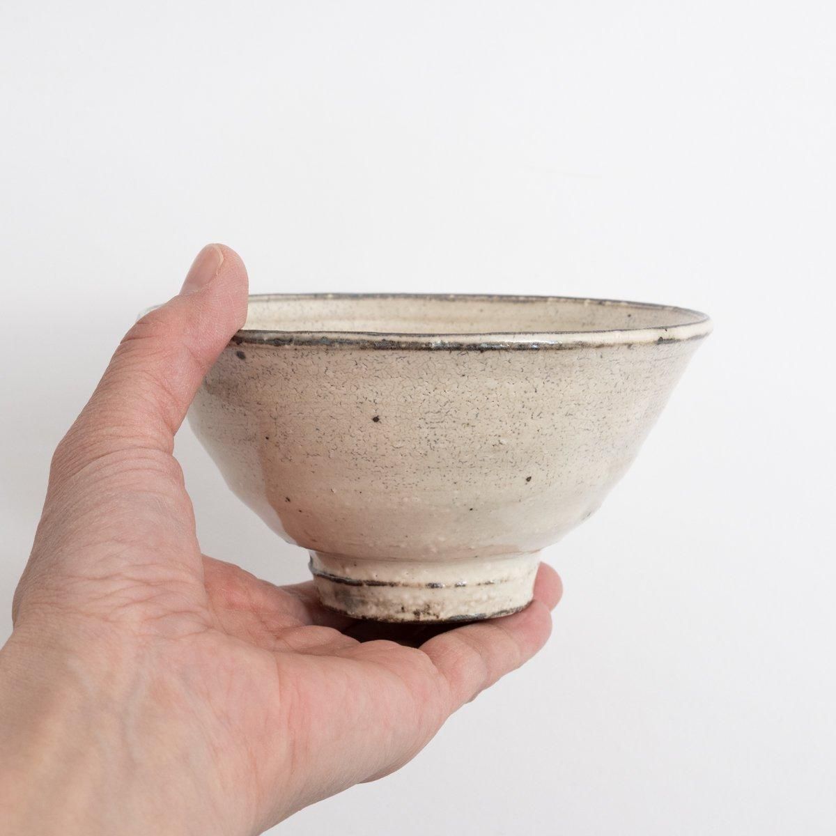 増田勉 粉引飯碗 (素焼あり)｜ 百福オンラインショップ