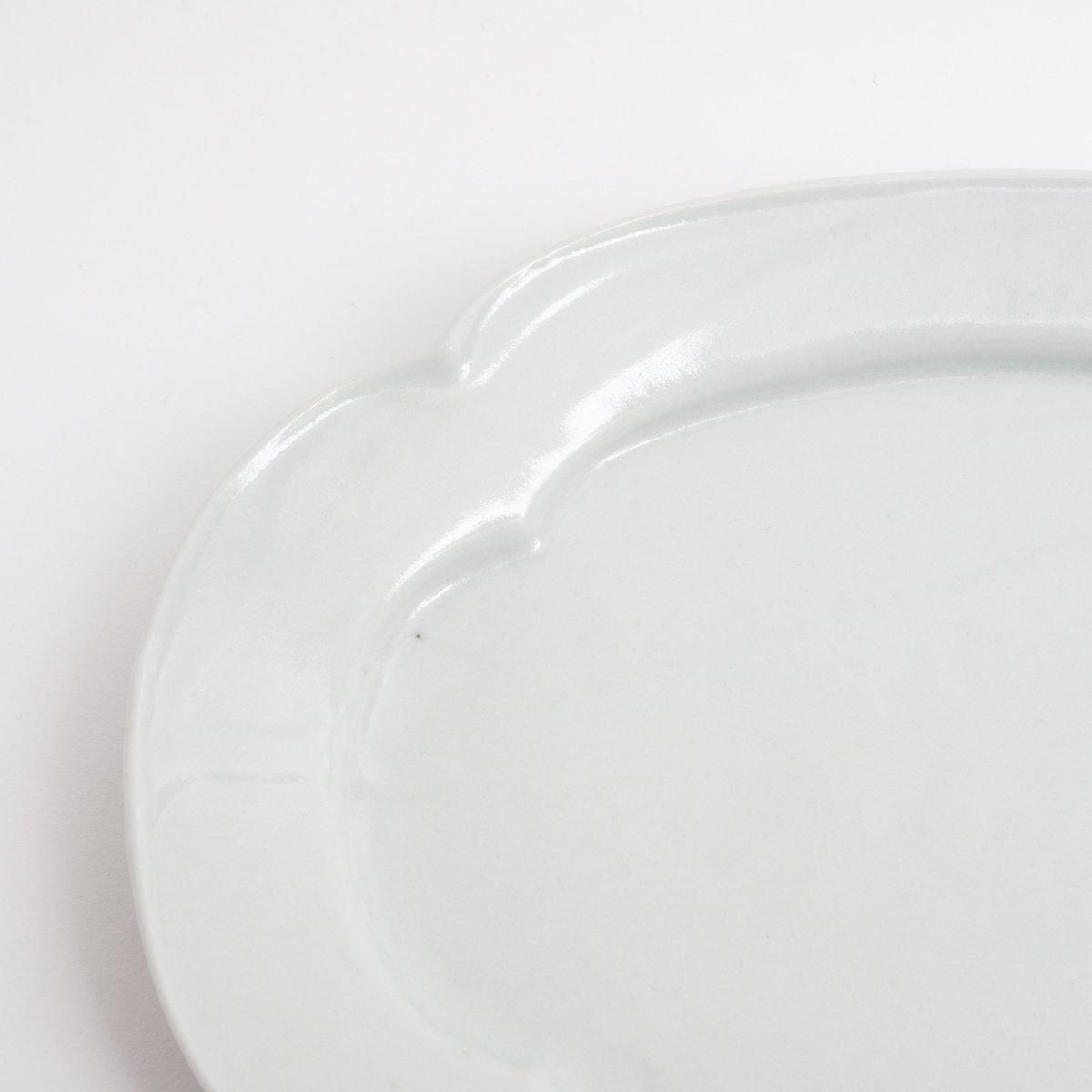 美品、明治、大正時代の乳白色大皿 土井善男 乳白釉木瓜板皿 小｜ 百福オンラインショップ