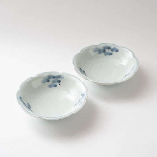 新品 清水なお子さん 芙蓉手花鳥文稜花鉢 2枚 No.15 芙蓉手花鳥文八角皿 七寸 / Dish with birds and flowers