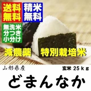 令和3年産 山形県飯豊町産 特別栽培米どまんなか玄米25kg