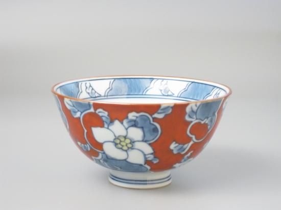 有田焼 染錦唐花茶付（赤） - 有田焼 八右衛門窯 大慶 公式