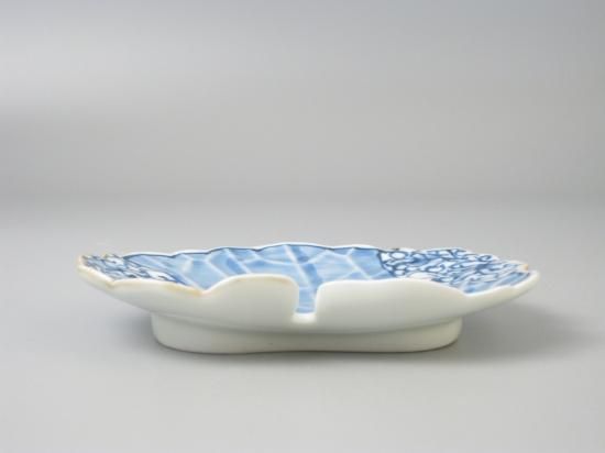 有田焼 つわの葉型葉向付陶器皿 ※8枚セット