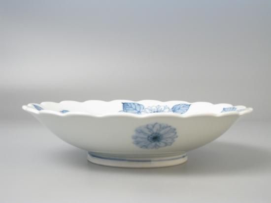 有田焼 輪花渕 高台 皿•飾皿 福右衛門 作家物