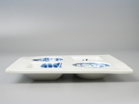 有田焼 染付○□四品盛 - 有田焼 八右衛門窯 大慶 公式オンラインストア