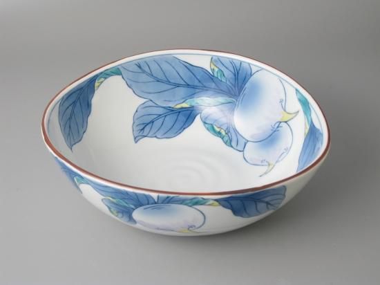 有田焼 染錦カブ絵渕サビ楕円鉢 - 有田焼 八右衛門窯 大慶 公式