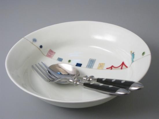 有田焼】楕円ゆるり鉢 大（ ニューヨーク ）日本製 楕円鉢 盛鉢