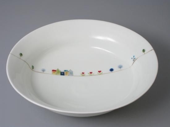 有田焼】楕円ゆるり鉢 大（錦オランダ）日本製 楕円鉢 盛鉢 - 有田焼