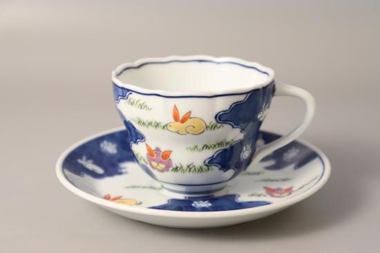 有田焼　陶祥窯　セット　兎　コーヒカップ　大鉢　脚付き小鉢 有田焼 陶祥窯 セット 兎 コーヒカップ 大鉢 脚付き小鉢