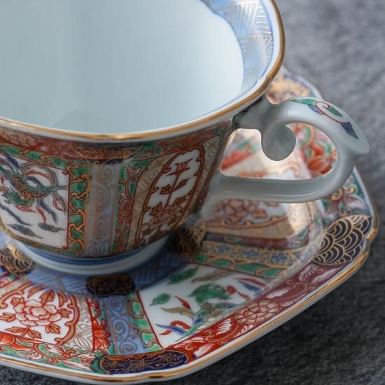 有田焼 【復刻古伊万里】錦色絵コーヒーカップ&ソーサー 有田焼 【復刻古伊万里】錦色絵コーヒーカップ&ソーサー