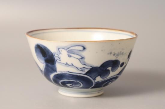 通販 激安 有田焼 染付波うさぎ茶碗 3,350円(税込 メーカー希望小売価格 茶碗・めし碗