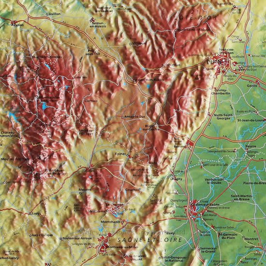 フランス3Dマップ（立体地図）［AOC・ド・ラ・コート・ドール］ UR113MP