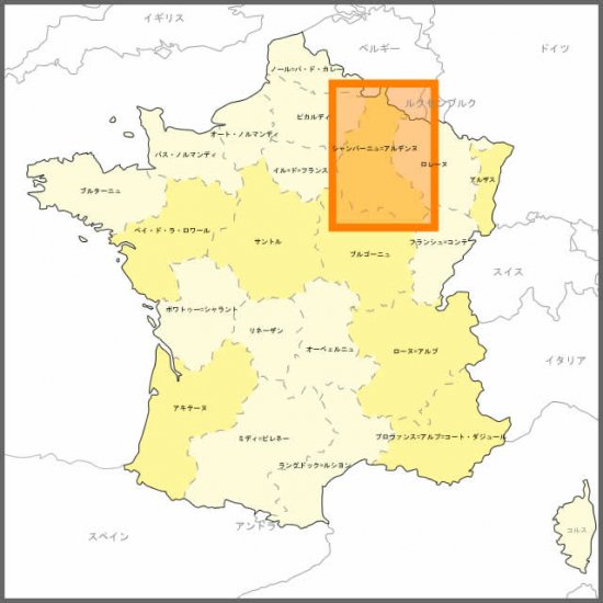 フランス3Dマップ（立体地図）［シャンパーニュ・アルデンヌ地方］ワインポストカードUV204PC付 UR105MP