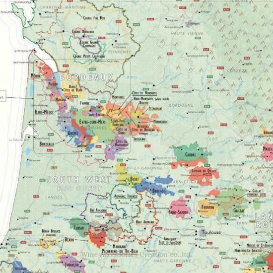 DE LONG フランス ワインマップ 折りたたみ式［ Wine Map of