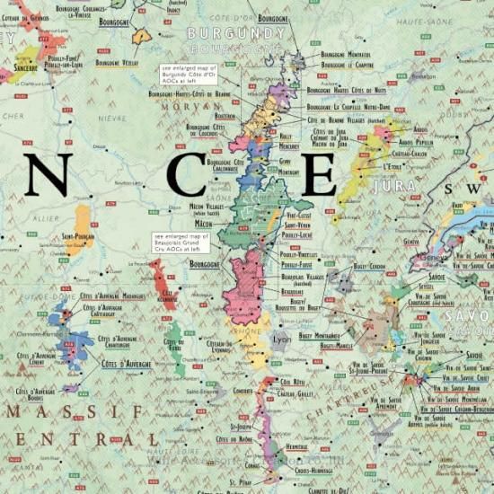 DE LONG フランス ワインマップ 折りたたみ式［ Wine Map of