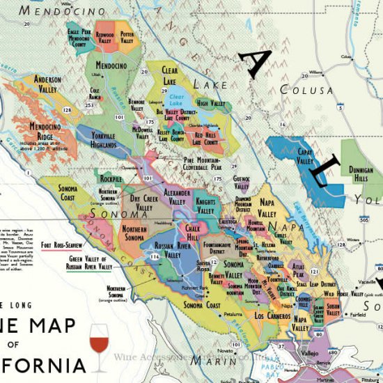 DE LONG カリフォルニア ワインマップ［ Wine Map of California ］ | ワイン | ワイングッズ |  ワイン・アクセサリーズ・クリエイション