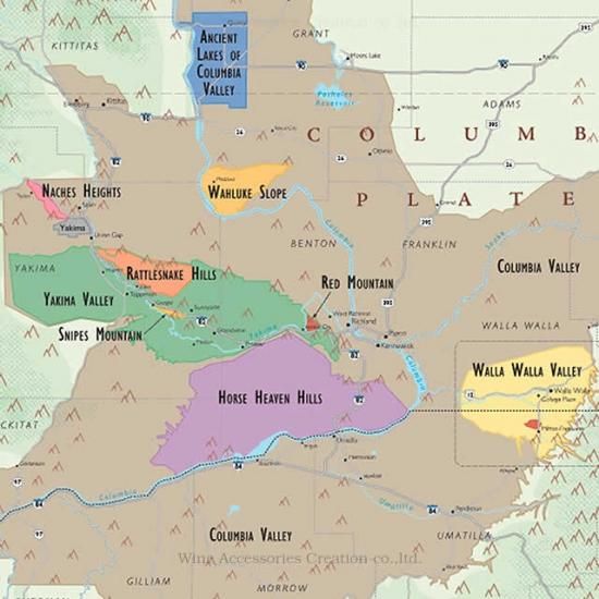 DE LONG パシフィック ノースウエスト ワインマップ［ Wine Map
