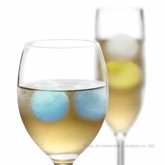 クリスタル アイスボール 10個パック ブルー イエロー ホワイトのアソート ワイン ワイングッズ ワイン アクセサリーズ クリエイション