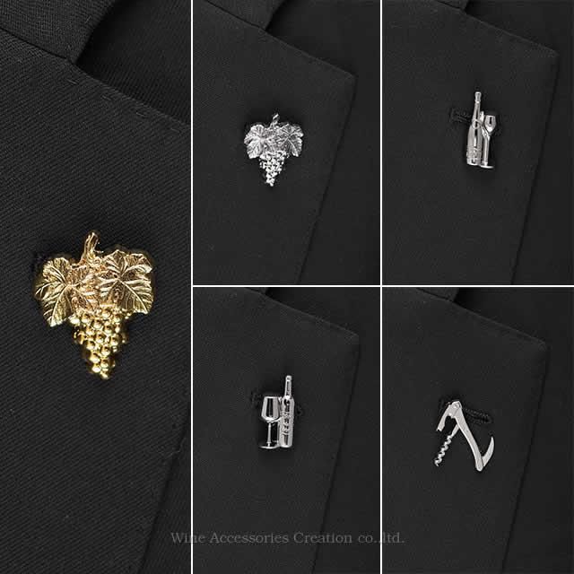 ピンバッジ ピンズ 葡萄ゴールド ソムリエバッジ | ワイン | ワイン