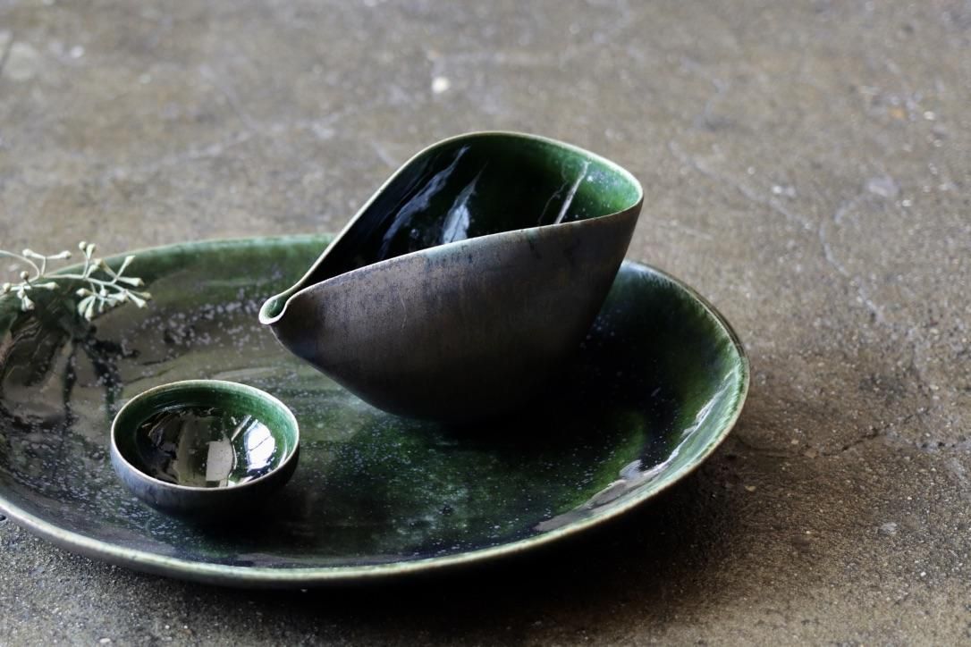 黒木泰等プレート2枚 作家お皿 作家器 ブラック食器 - メルカリ