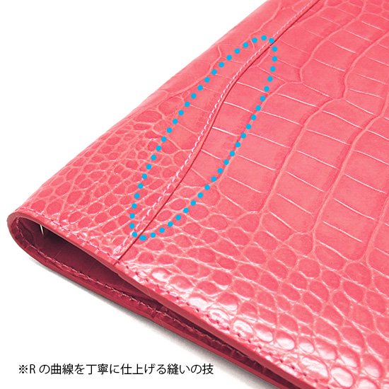 クロコ型押 本革 システム手帳 A5ノートタイプ／ピンク - Made in Japan の AQDOオンラインショップ