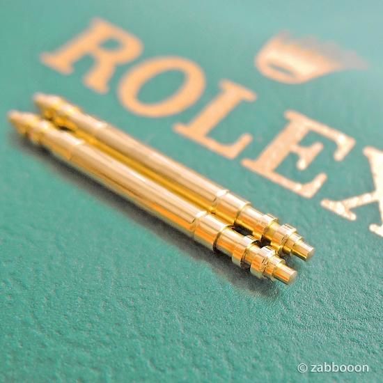 ロレックス純正 SWISS 18KYG 金無垢 バネ棒 20mm ゴールド 2本