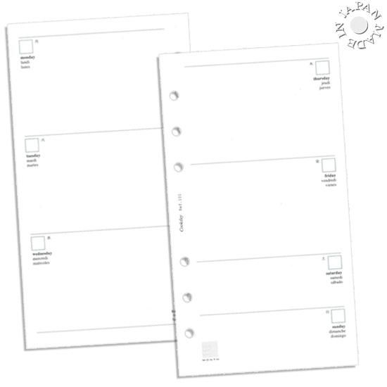 Cookday システム手帳 リフィル 見開き1週間／平日重視タイプ バイブル