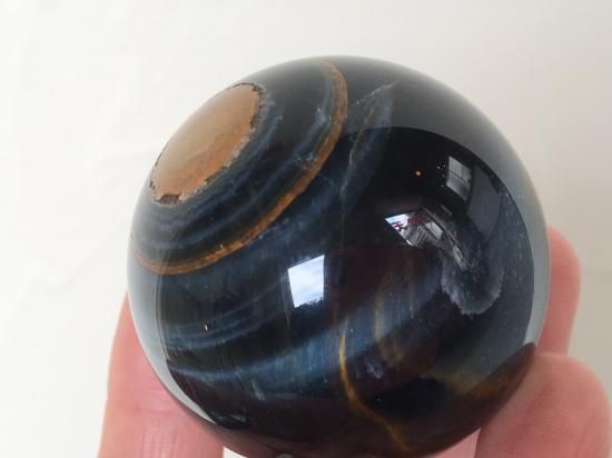 天然ブルータイガーアイ（ホークアイ）・スフィア 44mm - stone