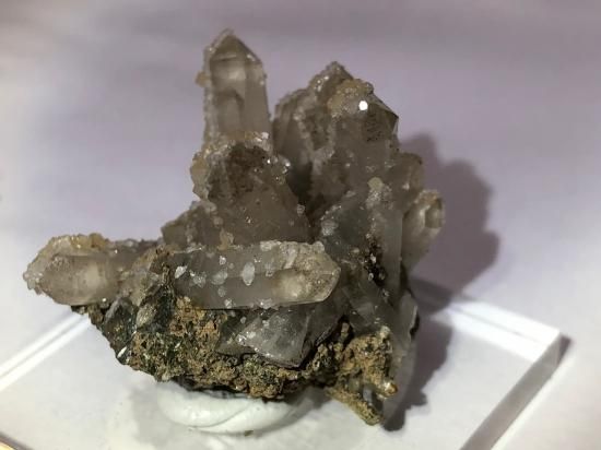 国産鉱物☆神岡鉱山産アポフィライトon水晶クラスター 18g