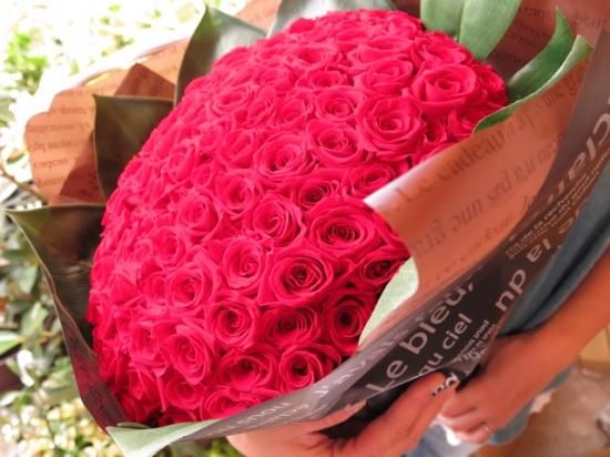 ブリザーブドフラワー 薔薇 100輪 結婚式 サプライズ 花束】薔薇 バラ 100本 花束 カラフル