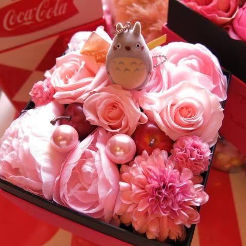 トトロ入りフラワーギフト 花 となりのトトロ 箱入り