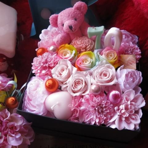 レインボーローズ ×温度で色が変わるアジサイ プリザーブドフラワー