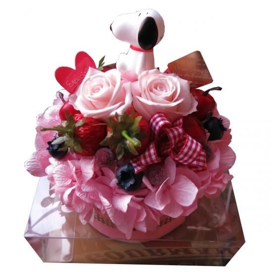 スヌーピー入り 花束風ギフト フラワーケーキ プリザーブドフラワー入り スヌーピー入り 花束風ギフト フラワーケーキ プリザーブドフラワー入り