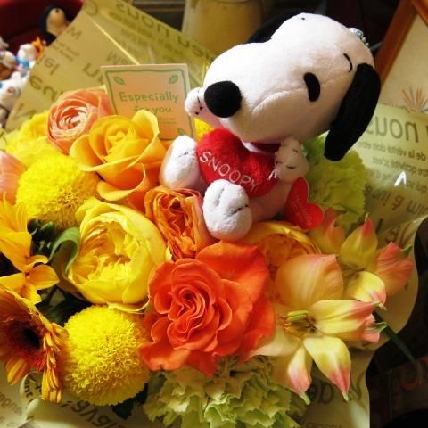 母の日プレゼント スヌーピー 花 ぬいぐるみ プレゼント 花