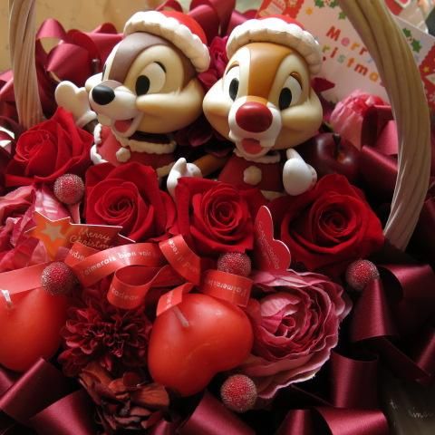クリスマスプレゼント 花 ディズニー チップ デール フラワーギフト プリザーブドフラワー