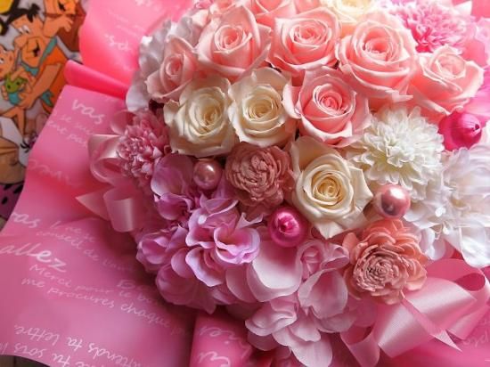 結婚祝い プレゼント 花 枯れない プリザーブドフラワー ピンク