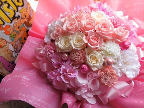 結婚祝い プレゼント 花 枯れない プリザーブドフラワー ピンク