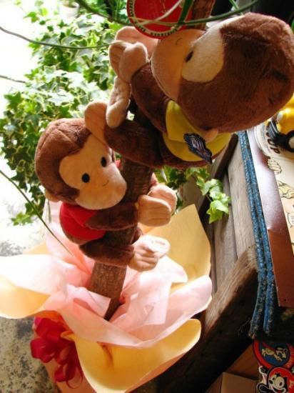 おさるのジョージ ぬいぐるみ ポニーテール 開店祝い 観葉植物 おさるのジョージ ぬいぐるみ ポニーテール 開店祝い 観葉植物