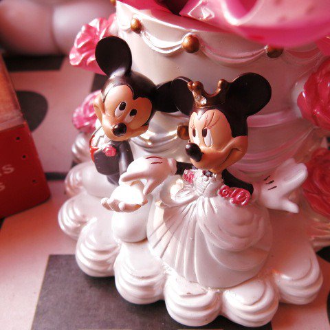結婚祝いにディズニー 花 フラワーギフト ミッキー ミニー レインボーローズ プリザーブドフラワー使用 ケース付