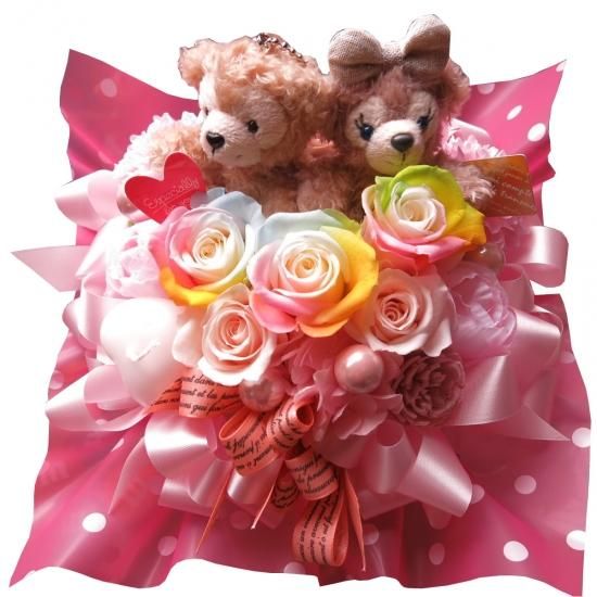 ダッフィー シェリーメイ ぬいぐるみ ストラップ 花束風