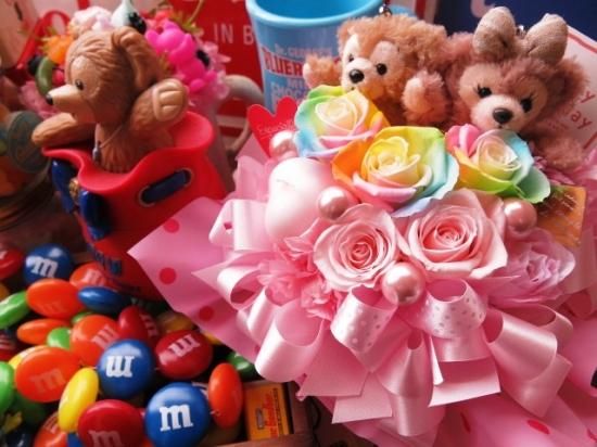 ダッフィー シェリーメイ ぬいぐるみ ストラップ 花束風