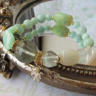 アメリカユタ州産ハーキマーinトパーズ/グラデーションブレス/11.5ミリ