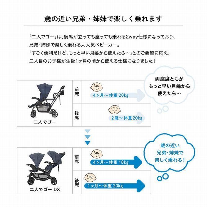 カトージ 二人でゴーDX デニム レインカバー付 - ベビー用品