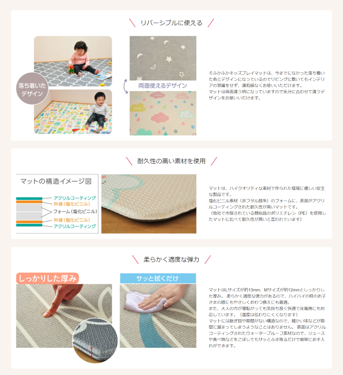 新品販売品】ふかふかキッズプレイマット ハッピークラウド柄 L 新品販売品】ふかふかキッズプレイマット ハッピークラウド柄 L