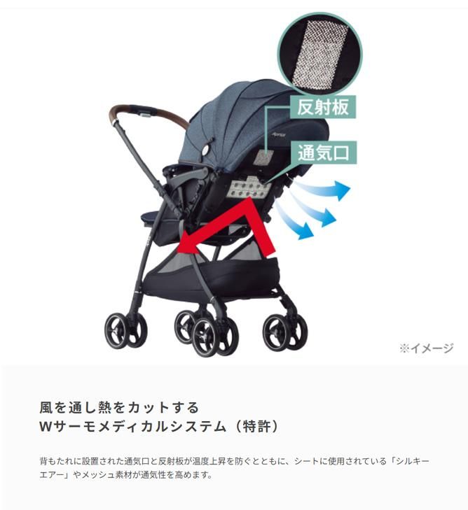 アップリカ ラクーナ クッション フリー グレー A型ベビーカー
