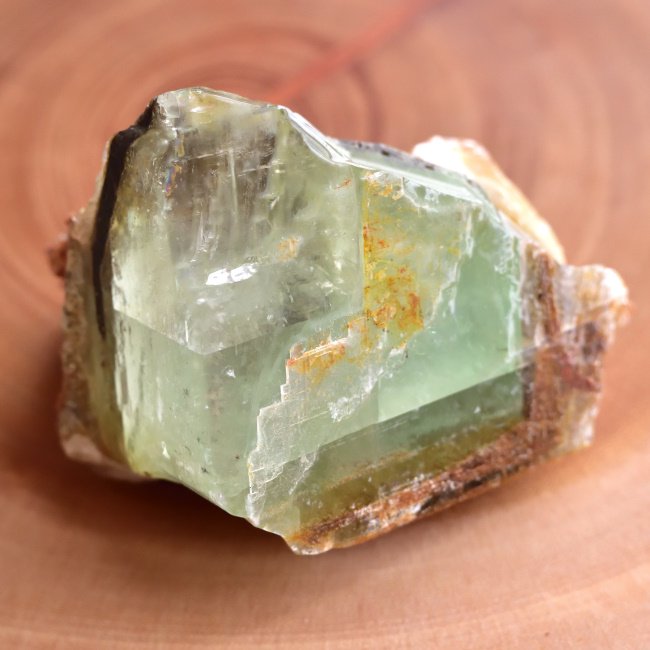グリーンカルサイト 母岩付き メキシコ産 300g/鉱物・結晶原石