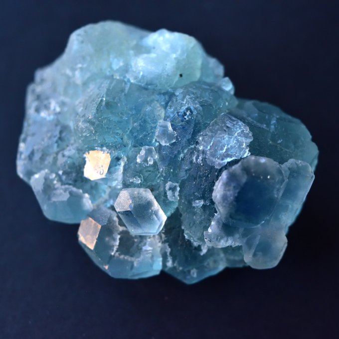フローライト Cubic Blue Sea 中国産 86g/鉱物・結晶原石 - 天然石・パワーストーンのルース、クリスタル、原石、鉱物